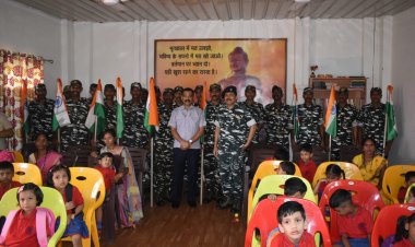 थनौद के रिर्जव पुलिस बल के जवानों को बांधी गई राखी।
